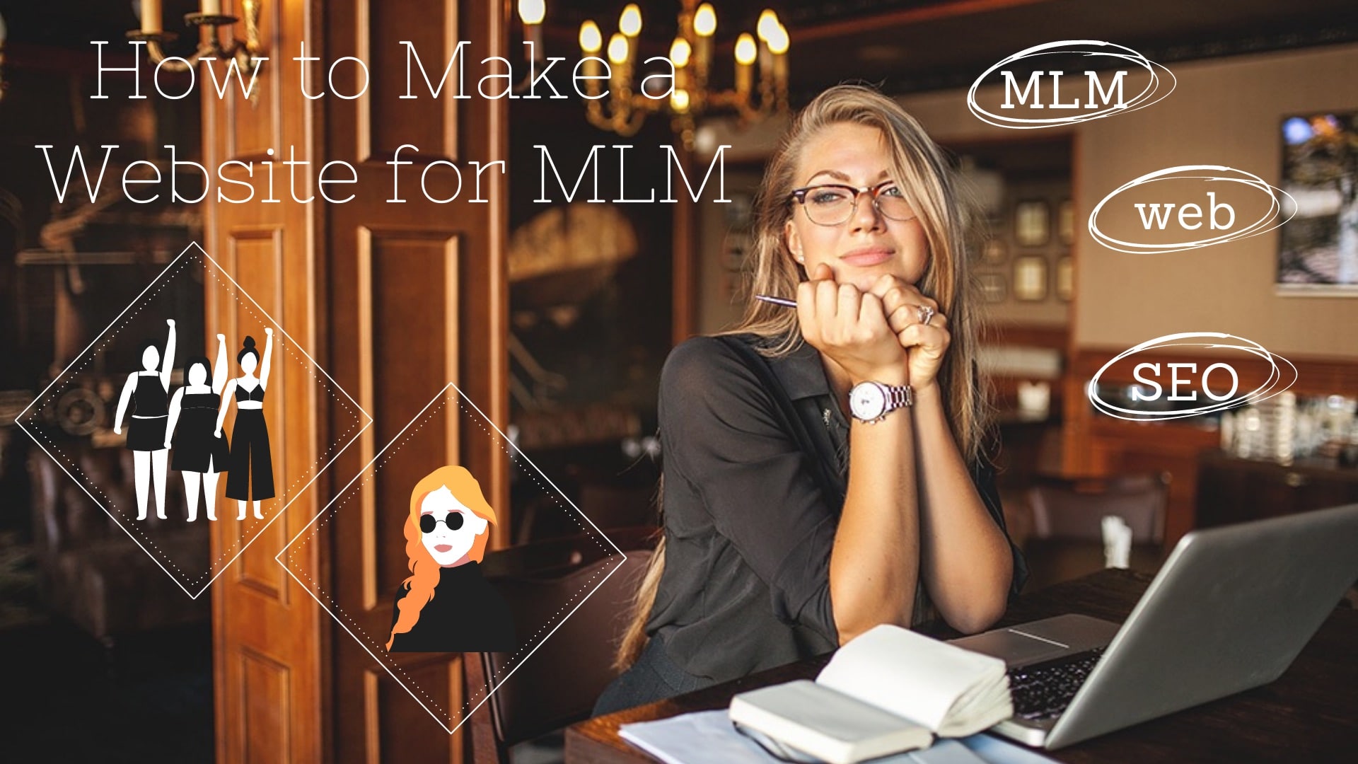 Woman thinking how to make a website for MLM